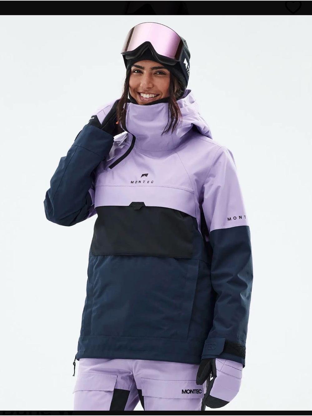 Montec Women's Two-Tone Ski Jacket in Lavender and Navy